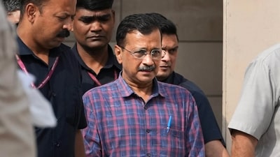 New Delhi: In this Thursday, March 28, 2024 file photo, Delhi Chief Minister and AAP convenor Arvind Kejriwal leaves the Rouse Avenue Court after he was produced by the Enforcement Directorate in the excise policy-linked money laundering case. (PTI Photo/Atul Yadav) (PTI) New Delhi: In this Thursday, March 28, 2024 file photo, Delhi Chief Minister and AAP convenor Arvind Kejriwal leaves the Rouse Avenue Court after he was produced by the Enforcement Directorate in the excise policy-linked money laundering case. (PTI Photo/Atul Yadav) (PTI)