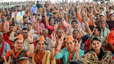 Uttarakhand Chief Minister Pushkar Singh Dhami said, "The country has awakened, moved forward and changed now. The new India is vigilant and sensitive towards its future. Those who implemented 'Emergency' in the country, those who have divided society into castes, and those who did many scams are rattled today because of PM Modi's mantra, 'na khaunga na khaane dunga'." (PTI) Uttarakhand Chief Minister Pushkar Singh Dhami said, "The country has awakened, moved forward and changed now. The new India is vigilant and sensitive towards its future. Those who implemented 'Emergency' in the country, those who have divided society into castes, and those who did many scams are rattled today because of PM Modi's mantra, 'na khaunga na khaane dunga'." (PTI)