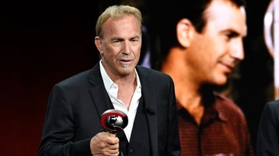 US actor and director Kevin Costner speaks about his film "Horizon: An American Saga" onstage during Warner Bros Pictures "The Big Picture" special presentation. (Photo by VALERIE MACON / AFP) (AFP) US actor and director Kevin Costner speaks about his film "Horizon: An American Saga" onstage during Warner Bros Pictures "The Big Picture" special presentation. (Photo by VALERIE MACON / AFP) (AFP)