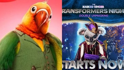Colton Underwood and DeMarcus Ware's big reveal on The Masked Singer Season 11 (X/The Masked Singer) Colton Underwood and DeMarcus Ware's big reveal on The Masked Singer Season 11 (X/The Masked Singer)