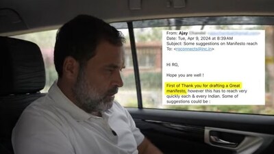 The Congress on Thursday released a video of Rahul Gandhi going through the feedback of Congress's election manifesto.