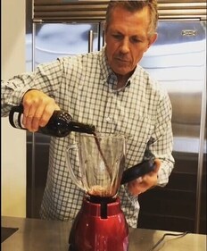 Wine enthusiast Pat Hellberg advocates adding wine to a blender to quickly aerate a bottle of wine (Instagram) Wine enthusiast Pat Hellberg advocates adding wine to a blender to quickly aerate a bottle of wine (Instagram)