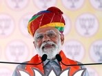 Prime Minister Narendra Modi addresses a public meeting ahead of the Lok Sabha polls, in Karauli.(File photo)