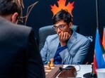 Grandmaster R Praggnanandhaa during Round 6 match against Grandmaster Nijat Abasov at the FIDE Candidates 2024 chess tournament, in Toronto Grandmaster R Praggnanandhaa during Round 6 match against Grandmaster Nijat Abasov at the FIDE Candidates 2024 chess tournament, in Toronto