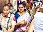 BRS leader K Kavitha being brought to Rouse Avenue court. (ANI Photo) BRS leader K Kavitha being brought to Rouse Avenue court. (ANI Photo)