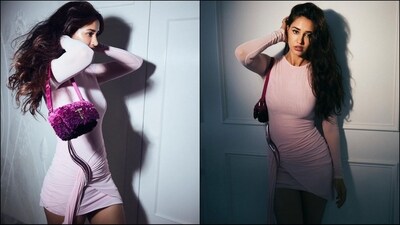 Disha Patani is a total stunner who never fails to hit fashion targets like a pro. Whether it's a mini dress or a chic jumpsuit, the stylish diva adds her own personal touch to every outfit, turning it into a glam affair. Disha has a knack for body-hugging mini dresses and she certainly knows how to pull them off with perfection. Her latest look is a testament to this as she effortlessly slays a pastel pink outfit. With her incredible fashion sense and undeniable beauty, she has once again left her fans swooning. (Instagram/@dishapatani) Disha Patani is a total stunner who never fails to hit fashion targets like a pro. Whether it's a mini dress or a chic jumpsuit, the stylish diva adds her own personal touch to every outfit, turning it into a glam affair. Disha has a knack for body-hugging mini dresses and she certainly knows how to pull them off with perfection. Her latest look is a testament to this as she effortlessly slays a pastel pink outfit. With her incredible fashion sense and undeniable beauty, she has once again left her fans swooning. (Instagram/@dishapatani)