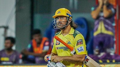Chennai Super Kings' MS Dhoni arrives to bat during the match against Kolkata Knight Riders' in the Indian Premier League 2024, at MA Chidambaram Stadium in Chennai on Monday. Chennai Super Kings won by 7 wkts. (ANI Photo) (CSK-X) Chennai Super Kings' MS Dhoni arrives to bat during the match against Kolkata Knight Riders' in the Indian Premier League 2024, at MA Chidambaram Stadium in Chennai on Monday. Chennai Super Kings won by 7 wkts. (ANI Photo) (CSK-X)