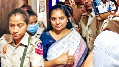 BRS leader K Kavitha being brought to Rouse Avenue court. ( ANI file photo) BRS leader K Kavitha being brought to Rouse Avenue court. ( ANI file photo)