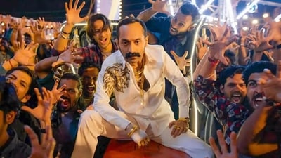 Aavesham movie review: Fahadh Faasil carries the film effortlessly on his shoulders and his sense of comedy comes through perfectly in his various expressions and gestures. Aavesham movie review: Fahadh Faasil carries the film effortlessly on his shoulders and his sense of comedy comes through perfectly in his various expressions and gestures.