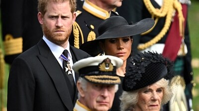 King Charles: Meghan Markle, Prince Harry, Queen Camilla and King Charles attend the state funeral of Queen Elizabeth. (Reuters)