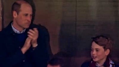 Prince William and son Prince George are spotted enjoying Aston Villa's Conference League match aired by TNT Sports
