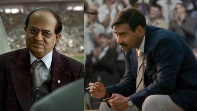 Gajraj Rao and Ajay Devgn in Maidaan
