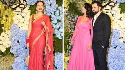 Taapsee Pannu, Mallika Sherawat, and Emraan Hashmi at the wedding of Anand Pandit's daughter Taapsee Pannu, Mallika Sherawat, and Emraan Hashmi at the wedding of Anand Pandit's daughter