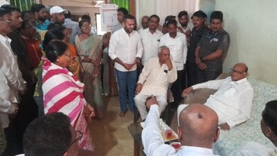 On Friday, Pawar visited Kakade’s residence at Baramati and met their relatives. (HT PHOTO) On Friday, Pawar visited Kakade’s residence at Baramati and met their relatives. (HT PHOTO)