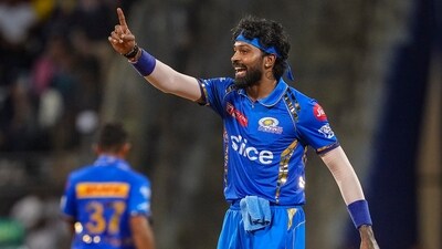 Mumbai Indians captain Hardik Pandya during the IPL match against Royal Challengers Bengaluru (PTI) Mumbai Indians captain Hardik Pandya during the IPL match against Royal Challengers Bengaluru (PTI)