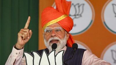 Prime Minister Narendra Modi addresses a public rally ahead of the upcoming Lok Sabha election in Udhampur district on Friday (PTI) Prime Minister Narendra Modi addresses a public rally ahead of the upcoming Lok Sabha election in Udhampur district on Friday (PTI)