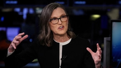 Cathie Wood, CEO of Ark Invest, speaks during an interview. (Reuters)