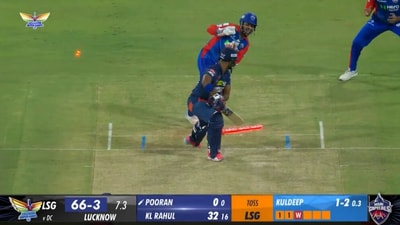 Kuldeep Yadav dismissed Pooran for a golden duck