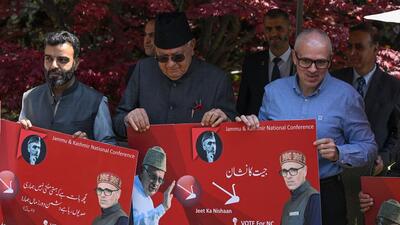 The NC is contesting three of Jammu and Kashmir’s five Lok Sabha seats in alliance with the Congress. (AFP) The NC is contesting three of Jammu and Kashmir’s five Lok Sabha seats in alliance with the Congress. (AFP)