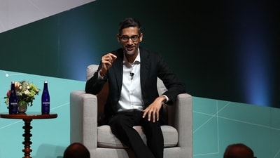 Google CEO Sundar Pichai speaks during the Stanford Business, Government and Society Forum at Stanford University. (AFP) Google CEO Sundar Pichai speaks during the Stanford Business, Government and Society Forum at Stanford University. (AFP)