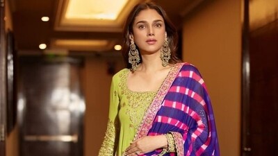 Aditi Rao Hydari in a colour-blocking salwar set (Photo: Instagram) Aditi Rao Hydari in a colour-blocking salwar set (Photo: Instagram)