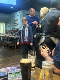 Images of Prince William and son Prince George attending the at Aston Villa's Conference League match are now viral on social media