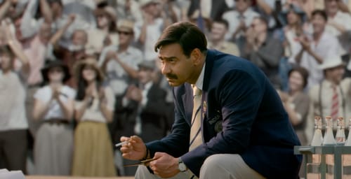 Ajay Devgn in a still from Maidaan.