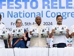 The Congress party released its manifesto for the 2024 Lok Sabha elections at the All India Congress Committee (AICC) headquarters in Delhi on April 5. The Congress party released its manifesto for the 2024 Lok Sabha elections at the All India Congress Committee (AICC) headquarters in Delhi on April 5. 