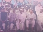 Mohite Patil with Sharad Pawar. HT Photo
