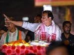 Assam CM Himanta Biswa Sarma campaigns for Lok Sabha polls in Jorhat.(PTI file photo)