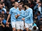 Manchester City's Mateo Kovacic celebrates scoring their second goal with Josko Gvardiol