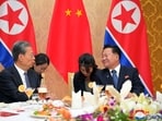 China's top lawmaker Zhao Leji (L) chatting with Choe Ryong Hae (R), chairman of North Korea's Standing Committee of the Supreme People's Assembly China's top lawmaker Zhao Leji (L) chatting with Choe Ryong Hae (R), chairman of North Korea's Standing Committee of the Supreme People's Assembly