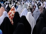 Iranian worshippers perform Eid al-Fitr prayer marking the end of the Muslims holy fasting month of Ramadan in Tehran on April 10.
