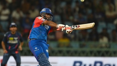 DC's skipper Rishabh Pant in plays a shot during the IPL match no.26 between LSG vc DC DC's skipper Rishabh Pant in plays a shot during the IPL match no.26 between LSG vc DC