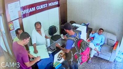 A CCTV visual showing the two prime suspects of the Rameswaram Cafe blast case staying in the Dream Guest House, in Kolkata (ANI) A CCTV visual showing the two prime suspects of the Rameswaram Cafe blast case staying in the Dream Guest House, in Kolkata (ANI)