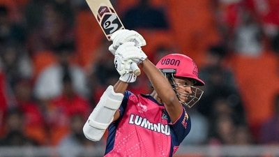 Yashasvi Jaiswal also spent some time in the middle but he failed to convert the start into a fifty and was dismissed for 39. (AFP) Yashasvi Jaiswal also spent some time in the middle but he failed to convert the start into a fifty and was dismissed for 39. (AFP)