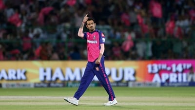 Rajasthan Royals' Yuzvendra Chahal celebrates a wicket. (AP) Rajasthan Royals' Yuzvendra Chahal celebrates a wicket. (AP)