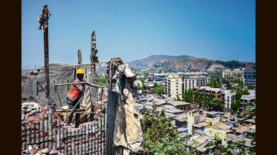 Mumbai, India. April 13,2024: The Brihanmumbai Municipal Corporation (BMC) demolished the dangerous huts near the Aslpha hill rockface where the landslide occurred at 9.14 pm on April 12 at Govind Nagar, Ghatkopar in Mumbai. April 13,2024. (Photo by Raju Shinde/HT Photo) Mumbai, India. April 13,2024: The Brihanmumbai Municipal Corporation (BMC) demolished the dangerous huts near the Aslpha hill rockface where the landslide occurred at 9.14 pm on April 12 at Govind Nagar, Ghatkopar in Mumbai. April 13,2024. (Photo by Raju Shinde/HT Photo)