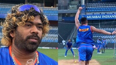 Lasith Malinga reacts as Arjun Tendulkar bowls back-to-back yorkers Lasith Malinga reacts as Arjun Tendulkar bowls back-to-back yorkers