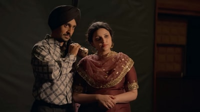 Diljit Dosanjh and Parineeti Chopra in Chamkila. Diljit Dosanjh and Parineeti Chopra in Chamkila.