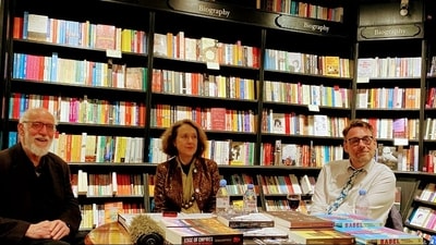 Translators Donald Rayfield, Georgia de Chamberet & Dennis Duncan ( L to R) at Hatchards Piccadilly, London (Author)