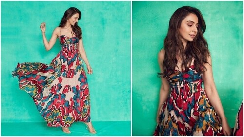 Rakul Preet Singh exudes summer vibes in an easy-breezy comfy chiffon maxi dress. (Instagram/@rakulpreet)