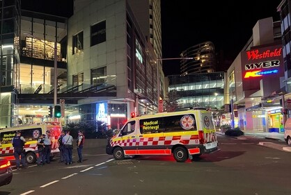 Police officers work at the scene outside Bondi Junction following reports of stabbings in the mall, in Sydney, Australia April 13, 2024. (Reuters)