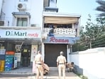 Police and forensic team collect evidence after two unidentified people opened fire outside the house of Bollywood actor Salman Khan, at Bandra Police and forensic team collect evidence after two unidentified people opened fire outside the house of Bollywood actor Salman Khan, at Bandra