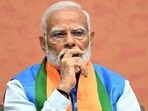 Prime Minister Narendra Modi attends the release of the Bharatiya Janata Party's (BJP) manifesto ahead of the Lok Sabha elections 2024 at the party headquarters in New Delhi on April 14.