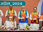 Prime Minister Narendra Modi releases Bharatiya Janata Party's manifesto for the upcoming Lok Sabha elections