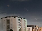 Israeli Iron Dome air defense system launches to intercept missiles fired from Iran, in central Israel, Sunday, April 14, 2024. Israeli Iron Dome air defense system launches to intercept missiles fired from Iran, in central Israel, Sunday, April 14, 2024.