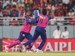 Rajasthan Royals' Avesh Khan and Sanju Samson attempt a catch during the ndian Premier League (IPL) 2024 T20 cricket match between Punjab Kings and Rajasthan Royals at Maharaja Yadavindra Singh International Cricket Stadium Rajasthan Royals' Avesh Khan and Sanju Samson attempt a catch during the ndian Premier League (IPL) 2024 T20 cricket match between Punjab Kings and Rajasthan Royals at Maharaja Yadavindra Singh International Cricket Stadium