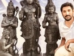 Sculptor Arun Yogiraj with idol of Lord Ram. Sculptor Arun Yogiraj with idol of Lord Ram.