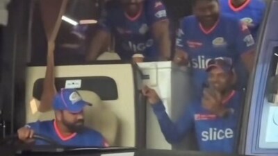Rohit Sharma turns 'team bus driver' ahead of MI vs CSK Rohit Sharma turns 'team bus driver' ahead of MI vs CSK